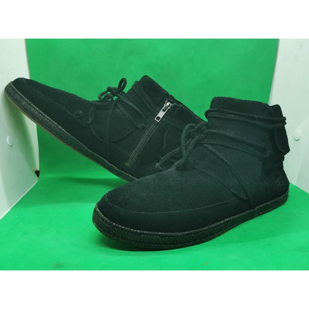 UGG Australia Reid Slate Chestnut Black Ankle Boot Suede Zipper Size 10 M